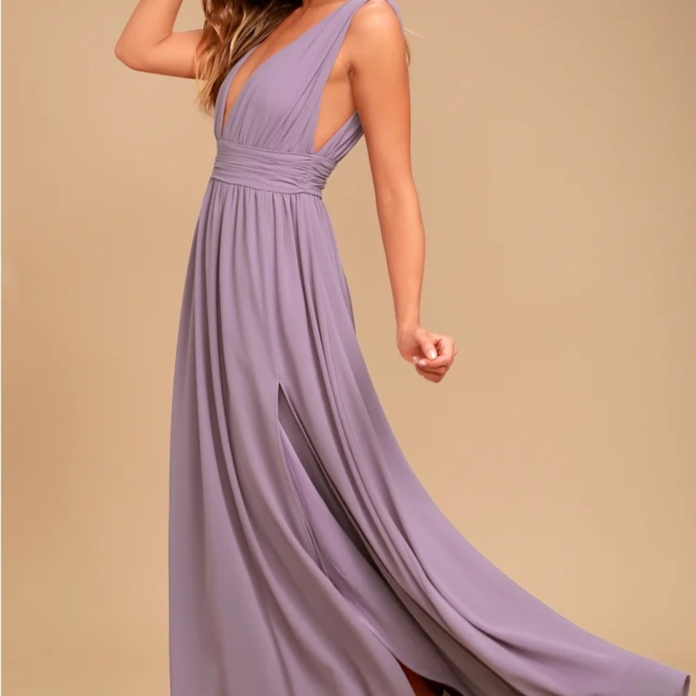 Lulu's Lavender Backless Maxi Dress